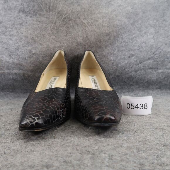 Rangoni Shoes Womens 7.5 Pumps Heels Fashion Snake Chic Classic Slip On Snip Toe - Picture 2 of 16